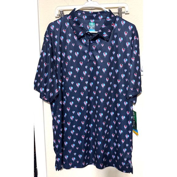 Navy Polo Shirt with Pattern by Callaway - Picture 1 of 7